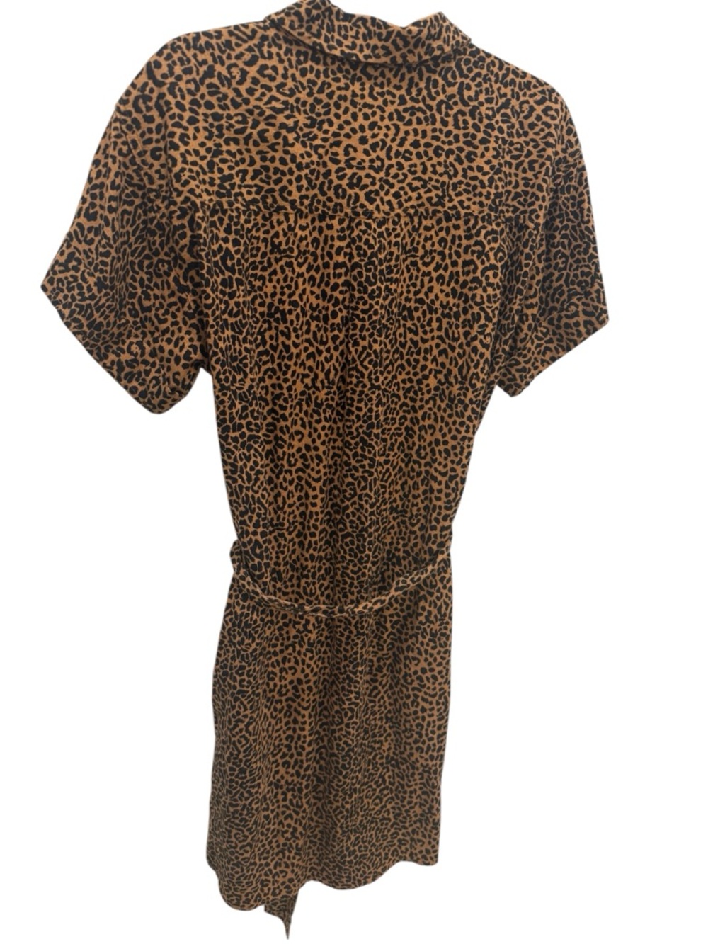 J. Crew Brown Leopard-Print Button-Front Midi Dress - Picture 7 of 7